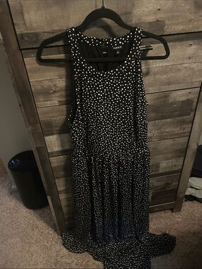 2X Torrid Black and White Polka Dot Maxi Dress